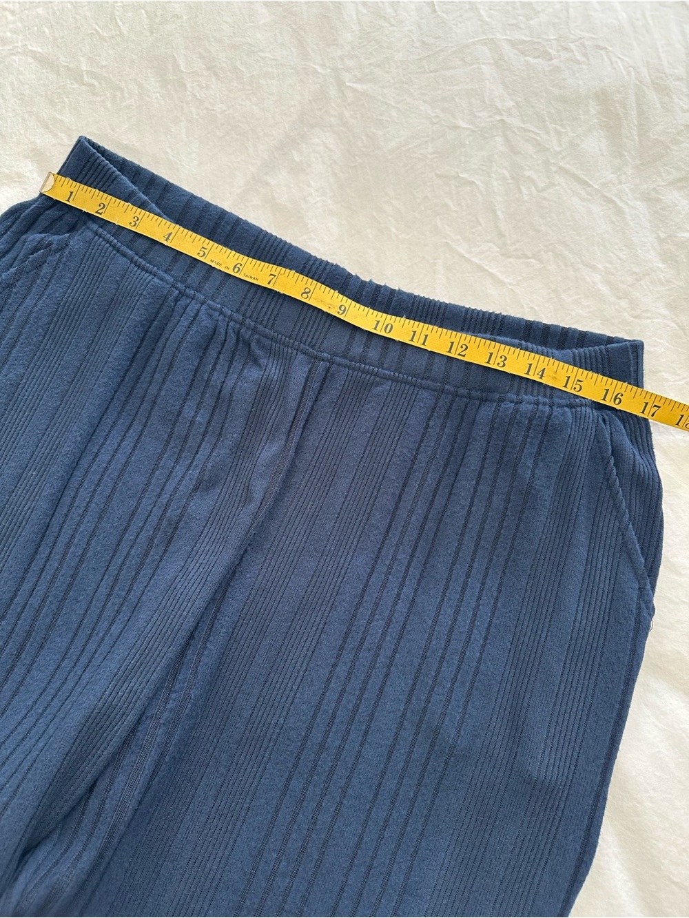 Cuddl Duds Navy Ribbed Knit Pants, size large - Picture 5 of 10